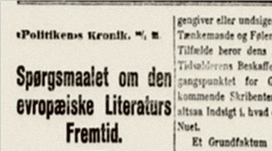 Den originale kronik i Politiken i 1921: